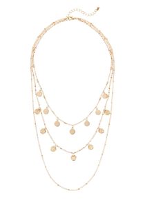 Lascana Damen Kette mit Anhänger, gold, modisch, glänzend, Metall, Halsketten, mehrreihiges Kettenset mit Anhänger, Halskette, Halsschmuck