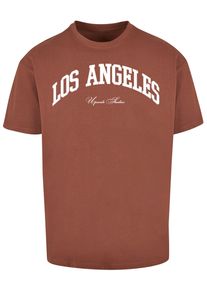 Herren T-Shirt "Upscale by Mister Tee Unisex L.A. College Oversize Tee", braun, casual, Gr. XS, UPSCALE BY MISTER TEE, bedruckt, 100% Baumwolle,