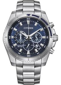 Citizen Herren Chronograph, silber, Armbanduhren, Armbanduhr, Quarzuhr, Herrenuhr, Edelstahlarmband