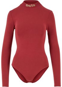 Thug Life Damen Longsleeve "Thug Life Damen Thug Life Statement Body", rot, klassisch, Gr. XS, bedruckt, 95% Baumwolle, 5% Elasthan, Shirts