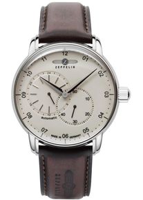 Zeppelin Herren Automatikuhr "New Captain ́s Line Superluminova", braun, Armbanduhren, Mechanische Uhr, Armbanduhr, Herrenuhr, Lederarmband, Made in
