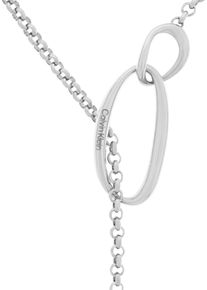 Calvin Klein Damen Kette mit Anhänger "Schmuck Edelstahl Halsschmuck Halskette Erbskette SCULPTURAL", Edelstahl, L: 91cm B: 3,5mm, silber, Edelstahl,