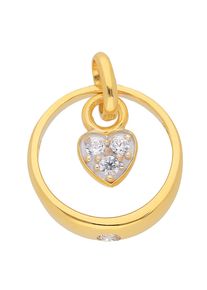 Adelia´s ADELIA ́S Damen Ketten-Anhänger "Damen 333 Gold Anhänger Herz mit Zirkonia Ø 11,6 mm", Gelbgold 333, gold, Gelbgold 333, Schmuckanhänger, mit Zirkonia