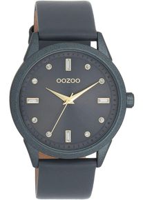 Oozoo Damen Quarzuhr, grau, Armbanduhren, Armbanduhr, Damenuhr, Lederarmband, Zirkonia (synth.)