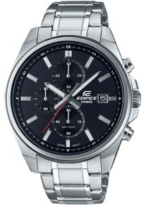 CASIO EDIFICE Herren Chronograph, silber, Armbanduhren, Quarzuhr, Armbanduhr,Herrenuhr, Edelstahlarmband,bis 10bar wasserdicht