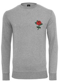 MisterTee Herren Rundhalspullover "MisterTee Herren Rose Crewneck", grau, casual, Gr. M, unifarben, 100% Baumwolle, Pullover