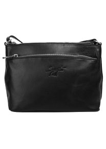 Samantha Look Damen Umhängetasche, schwarz, Leder, unifarben, Taschen, echt Leder, Made in Italy