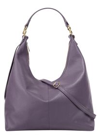 Samantha Look Damen Shopper, lila, Leder, unifarben, leicht glänzend, Taschen, Made in Italy, Große Handtasche mit Smartphonefach