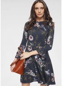 Laura Scott Damen Jerseykleid, blau, feminin, Gr. 42, geblümt, Jersey, Obermaterial: 95% Viskose, 5% Elasthan, Kleider, festliche Anlässe, langes