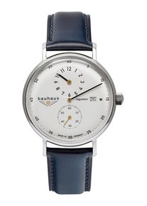 BAUHAUS Herren Automatikuhr "BAUHAUS Automatic Regulator", blau, Armbanduhren, Armbanduhr, Herrenuhr, Datum, Lederarmband, Made in Germany