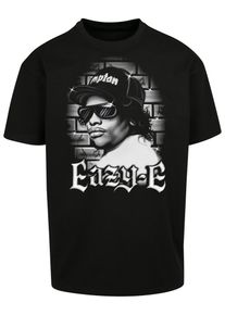 Herren Kurzarmshirt "Upscale by Mister Tee Herren Eazy-E Paintbrush Oversize Tee", schwarz, casual, Gr. L, UPSCALE BY MISTER TEE, unifarben, 100%