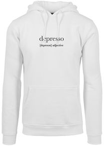 MisterTee Herren Sweatshirt "MisterTee Herren Depresso Hoody", weiß, Gr. S, unifarben, 65% Baumwolle, 35% Polyester, Sweatshirts