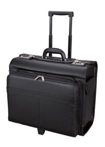 Alassio Herren Pilotenkoffer "San Remo", schwarz, Kunstleder, Koffer, Reisegepäck, Businesskoffer mit Teleskopgestänge
