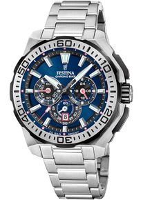 Festina Herren Chronograph "Chrono Bike 2025"silberfarben, dunkelblau, Armbanduhren, Quarzuhr, Armbanduhr, Herrenuhr, Edelstahlarmband, analog, Tag