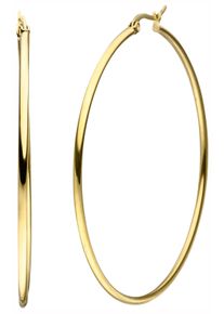Jobo Damen Paar Creolen, Edelstahl, gold, Edelstahl, Ohrringe, Edelstahl goldfarben beschichtet 60 mm