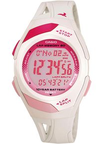 Damen Chronograph, weiß, CASIO TIMELESS COLLECTION, Armbanduhren, Quarzuhr, Armbanduhr, Damenuhr, Jugendliche, Digitaluhr
