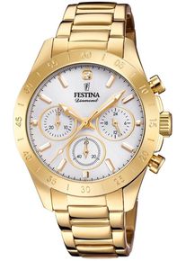 Festina Damen Chronograph "Boyfriend Collection", gold, Armbanduhren, Armbanduhr, Quarzuhr, Damenuhr, Stoppfunktion, Edelstahlarmband