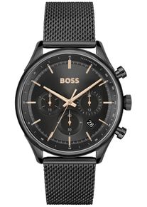 BOSS Herren Chronograph "GREGOR", schwarz, Armbanduhren, Quarzuhr, Herrenuhr, Armbanduhr, Stoppfunktion, Edelstahlarmband