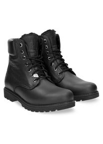 Panama Jack Herren Winterboots, Gr. 46, schwarz, Nappaleder, casual, Schuhe, Winterstiefelette, Schnürstiefelette, Outdoorschuh mit Ziernähten
