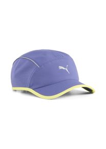 Puma Damen Flex Cap "Runner Cap mit kurzem Schirm Erwachsene", blau, Gr. 1, bedruckt, Obermaterial: 100% Polyester; Futter Vorderteil: 100%