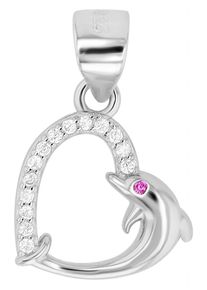 Adelia´s ADELIA ́S Damen Ketten-Anhänger "Neuheit 2025 - zeitloser Herz Anhänger aus 925 Sterling Silber", Silber 925 (Sterlingsilber), pink, Silber 925