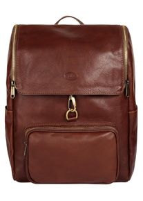 Pike PIKÉ Laptoprucksack, braun, Rindsleder, Leder, elegant, Rucksäcke, echt Leder, Made in Italy