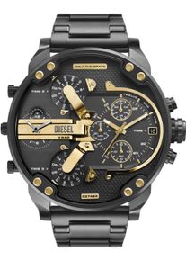 Diesel Herren Chronograph "MR. DADDY 2.0", schwarz, Armbanduhren, Quarzuhr, Armbanduhr, Herrenuhr, Stoppfunktion, mehrere Zeitzonen