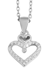 Adelia´s ADELIA ́S Damen Ketten-Anhänger "Neuheit 2025 - stylischer Herz Anhänger aus 925 Sterling Silber", Silber 925 (Sterlingsilber), silber, Silber 925