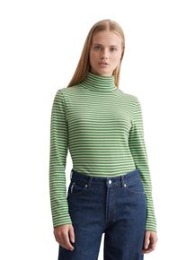 Marc O'Polo Damen Langarmshirt "aus softem Organic Cotton-Jersey", grün, casual, Gr. XXS, MARC O'POLO DENIM, gestreift, Obermaterial: 100% Baumwolle, Shirts