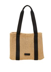Marc O'Polo MARC O'POLO Damen Shopper "in Crochet-Raffia-Bast-Optik", schwarz, Obermaterial: 100% Polypropylen, unifarben, Taschen