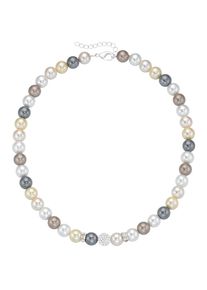 Lady Damen Perlenkette, Metall, silber, Metall, Halsketten