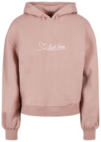 Merchcode Damen Kapuzenpullover "Merchcode Damen Ladies Just love Organic Oversized Hoody", rosa, casual, Gr. XXL, mehrfarbig, 100% Baumwolle,