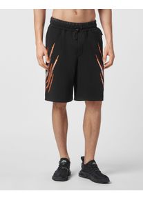 Plein Sport Herren Shorts "Scratch"0270, schwarz, silber, Gr. L, Obermaterial: 88% Baumwolle, 12% Polyester, Hosen