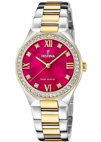 Festina Damen Solaruhr "Solar Energy", gold, Armbanduhren, Armbanduhr, Damenuhr, Edelstahlarmband