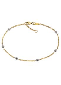 Firetti Fußkette "Schmuck Geschenk Gold 375 Körperschmuck Ankerkette", Gelbgold 375, gold, Gelbgold 375, Fußkettchen, mit Zirkonia (synth.)