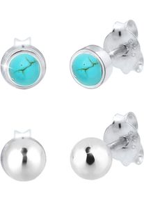 Elli Damen Ohrstecker-Set "Schmuck Geschenk Silber 925 Ohrringe, 0306622717", Silber 925 (Sterlingsilber), grün, Silber 925 (Sterlingsilber),
