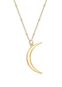 Elli Damen Kette mit Anhänger "Halbmond Sichel 925 Sterling Silber", 60, ohne Stein, Silber 925 (Sterlingsilber), L: 60cm, gold, Silber 925