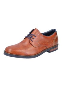Rieker Herren Schnürschuh, Gr. 40, braun, Leder, Synthetik, elegant, Schuhe, mit feiner Perforation seitlich, Freizeitschuh, Halbschuh, Schnürschuh