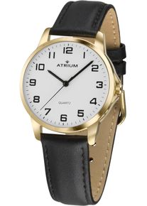 Atrium Damen Quarzuhr, schwarz, Armbanduhren, Armbanduhr, Damenuhr, Lederarmband