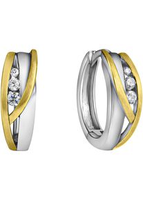 Firetti Damen Paar Creolen "Schmuck Geschenk, Ohrringe, Silber 925", Silber 925 (Sterlingsilber), gold, Silber 925 (Sterlingsilber), Ohrringe, mit