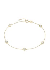 Luigi Merano Damen Armband "Ankerkette mit Zirkonia, Gold 375", 19cm, Gelbgold 375, gold, Gelbgold 375, Armbänder