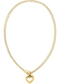 Tommy Hilfiger Damen Kette mit Anhänger "TOGGLE HEART, Herz, 2780967, 2780968", Edelstahl, L: 86cm-43cm B: 2mm, bunt, Edelstahl, B:2mm, Halsketten,