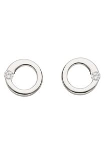 Adelia´s ADELIA ́S Damen Paar Ohrhänger "Damen 925 Silber Ohrringe Ohrstecker mit Zirkonia Ø 8,7 mm", Damen, Silber 925 (Sterlingsilber), silber, Silber 925