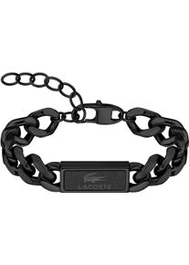 Lacoste Herren Panzerarmband "BACKHAND, 2040439, 2040440, 2040441", Edelstahl, schwarz, Edelstahl, Armbänder