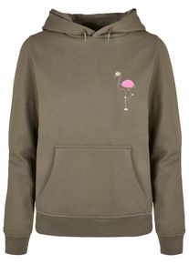 Merchcode Damen Kapuzenpullover "Merchcode Damen Ladies Flamingo Basic Hoody", grün, casual, Gr. M, mehrfarbig, 50% Baumwolle, 50% Polyester, Pullover