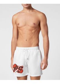 Plein Sport Herren Badehose "Badehose", weiß, Gr. M, Obermaterial: 100% Polyester, Badehosen