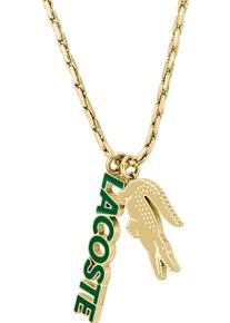 Lacoste Damen Kette mit Anhänger "UMPIRE, 2040487, 2040488", Edelstahl, L: 51cm B: 4mm, gold, Edelstahl, B:4mm, Halsketten, mit Emaille