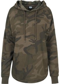 Urban Classics Damen Rundhalspullover "Urban Classics Damen Ladies Oversized Camo Hoody", grün, casual, Gr. S, 60% Baumwolle, 40% Polyester, Pullover