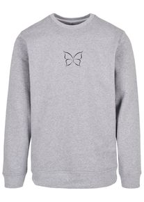 Merchcode Herren Rundhalspullover "Merchcode Herren Butterfly Basic Crewneck", grau, casual, Gr. L, mehrfarbig, 50% Baumwolle, 50% Polyester, Pullover