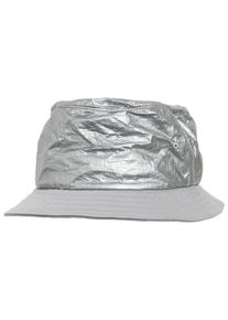 Flexfit Damen Trucker Cap "Flexfit Bucket Hat Crinkled Paper Bucket Hat", silber, casual, unifarben, 50% Polyethylen, 50% Polyurethan, Caps